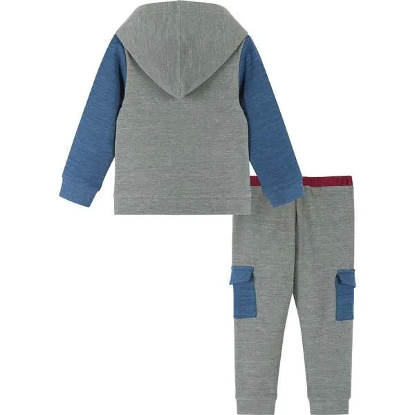 Andy & Evan Ultra-Soft Colorblocked Hoodie Set, Infant