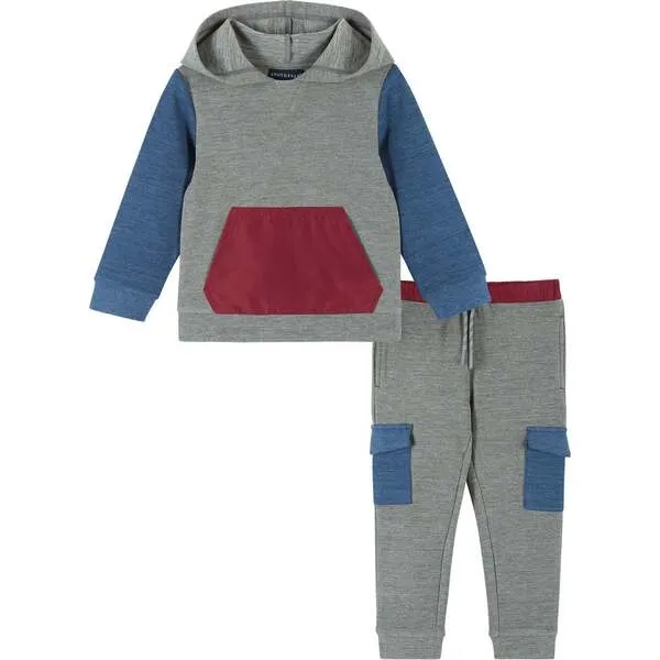 Andy & Evan Ultra-Soft Colorblocked Hoodie Set, Infant