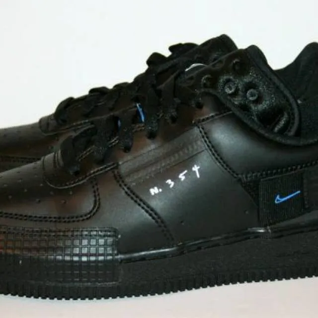 AUTHENTIC Nike Air Force 1 Type GS Black Photo Blue BQ47...