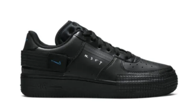 AUTHENTIC Nike Air Force 1 Type GS Black Photo Blue BQ47...