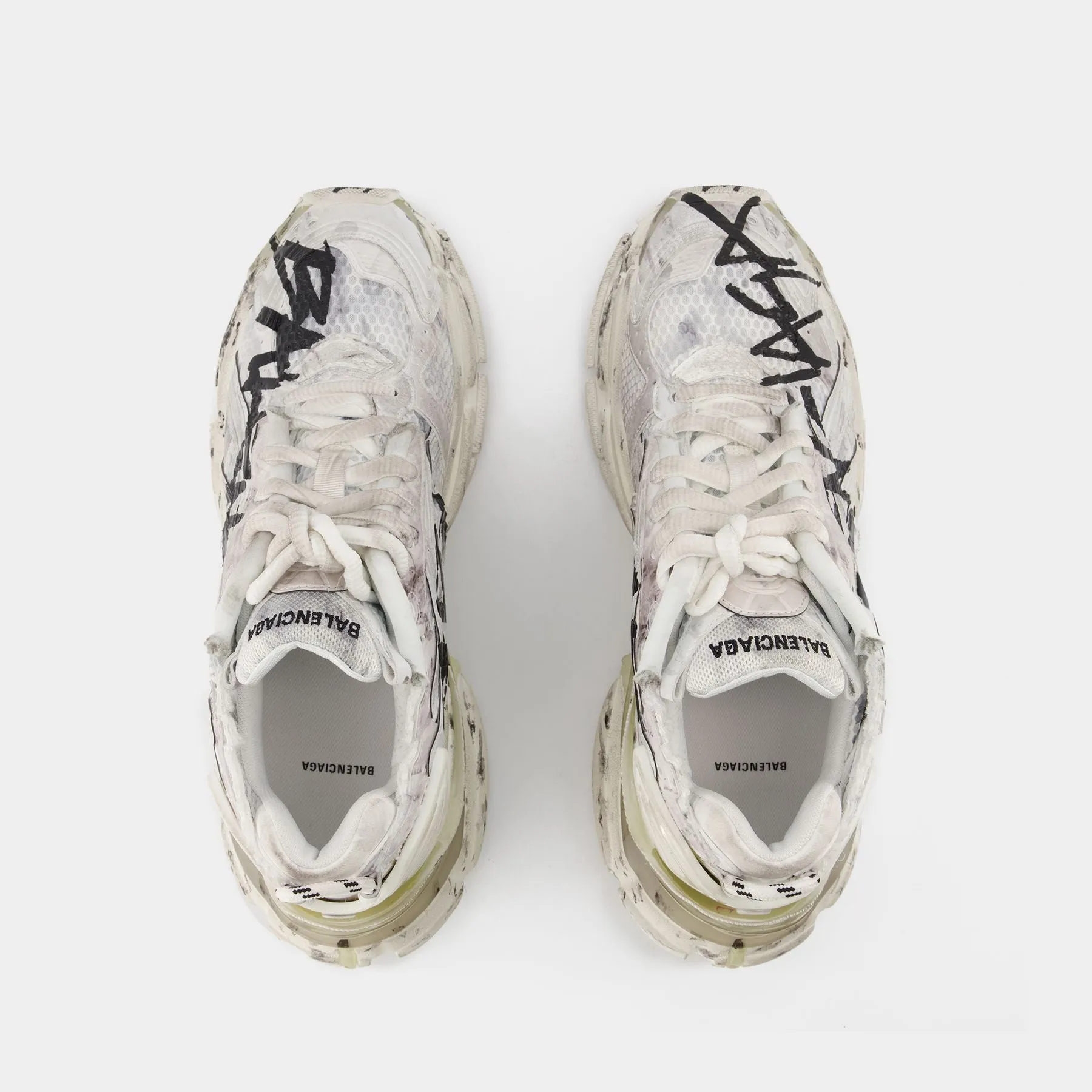 Balenciaga  Runner Graffiti Sneakers - Balenciaga - White/Black