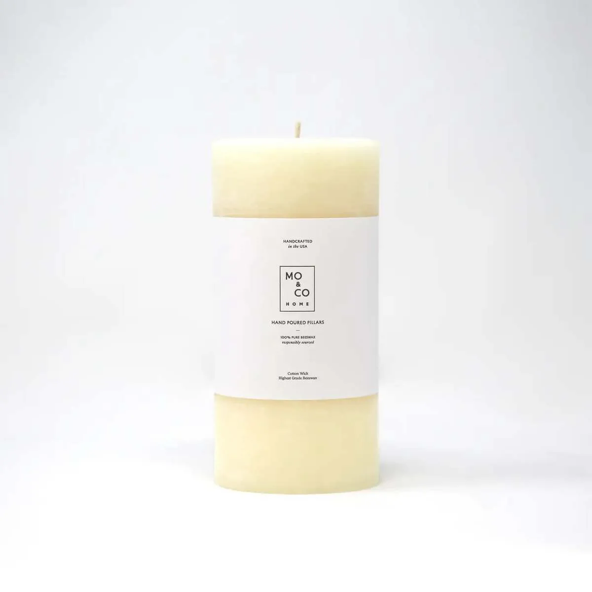 Beeswax Pillar Candles - Natural White