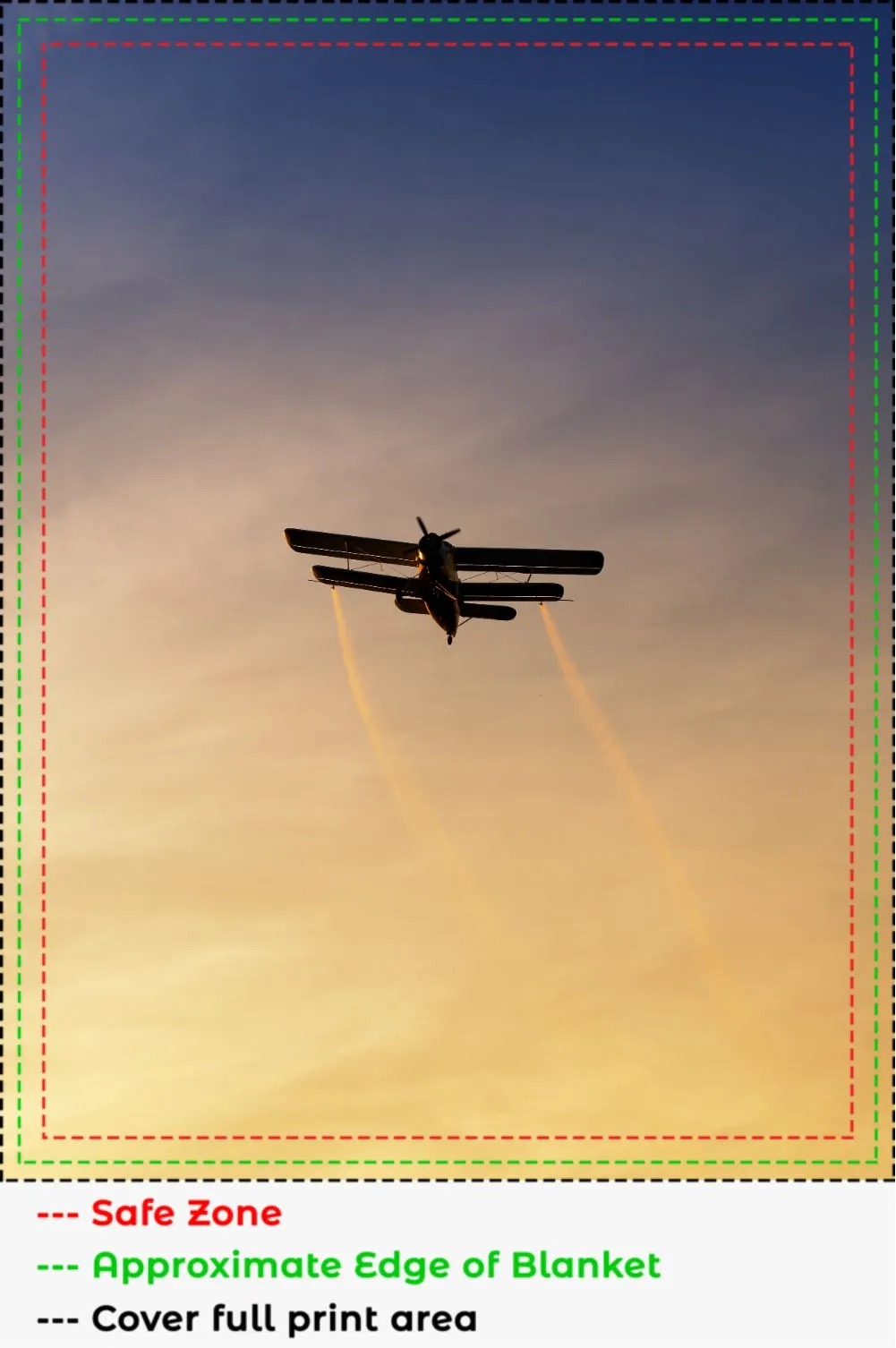 Biplane Sunset Blanket