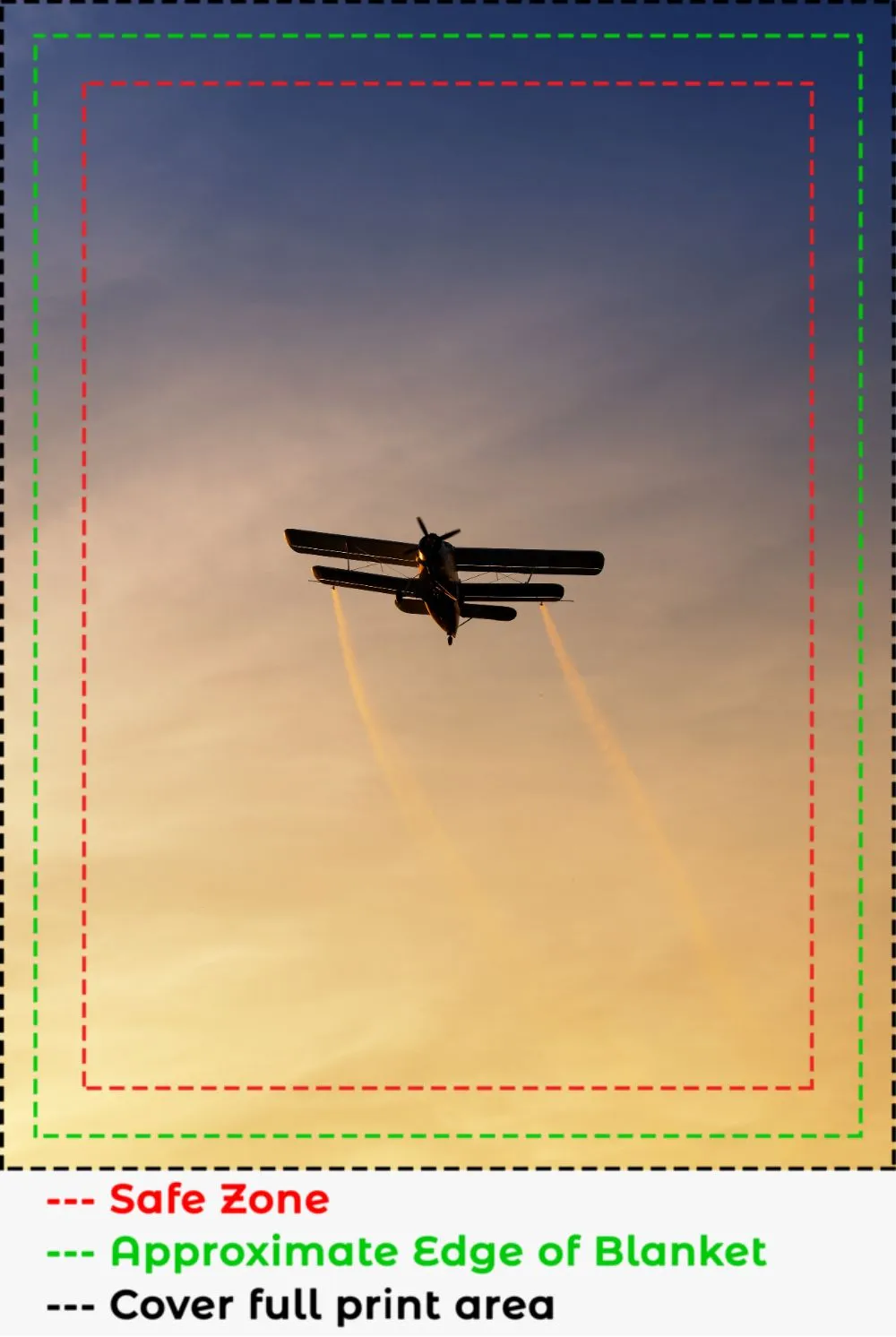 Biplane Sunset Blanket