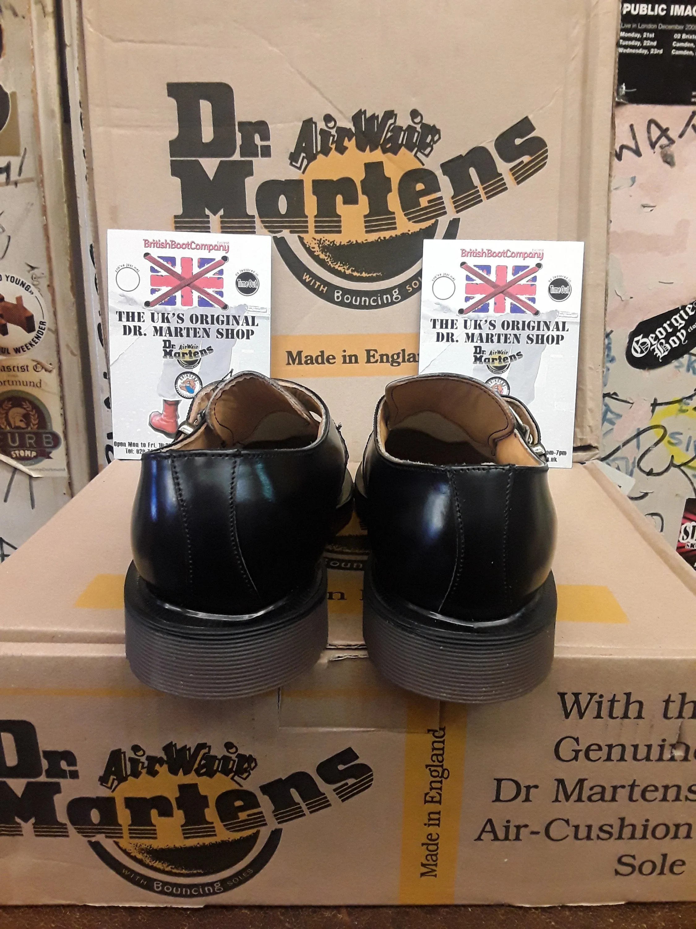 Blue Moon X Dr Martens Made in England Black Smooth Monk Shoe Size 4 1/2