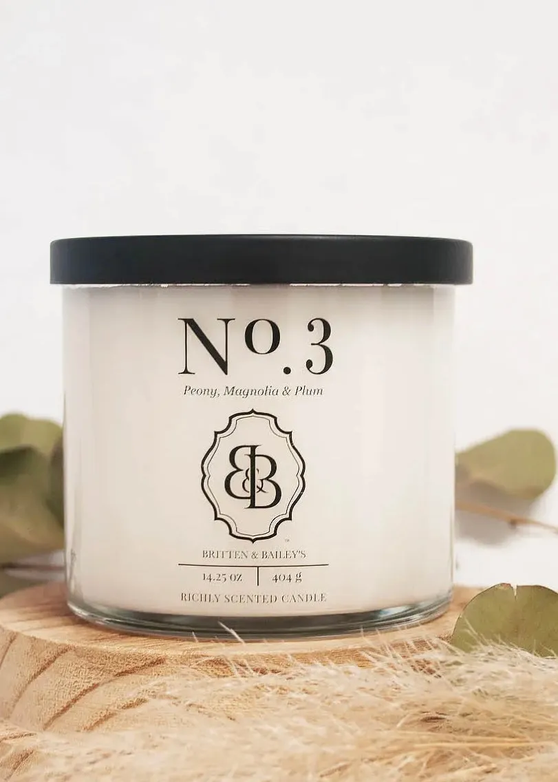 Britten & Bailey's Candles - No. 3 - Peony, Orange Blossom & Vetiver 14.25oz