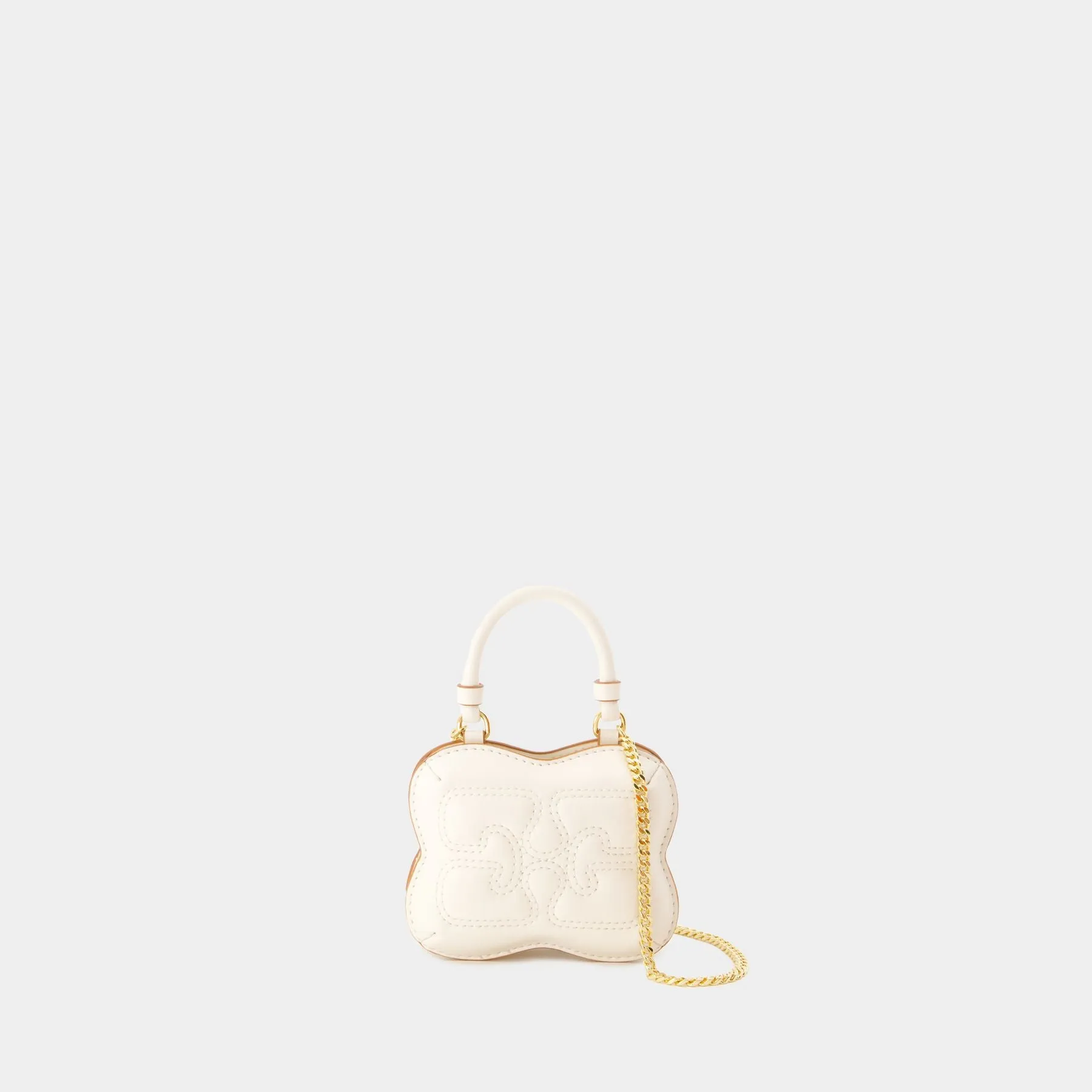 Butterfly Nano Crossbody - Ganni - Synthetic Leather - Beige