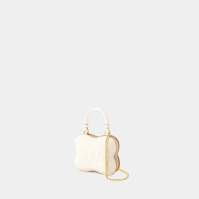 Butterfly Nano Crossbody - Ganni - Synthetic Leather - Beige