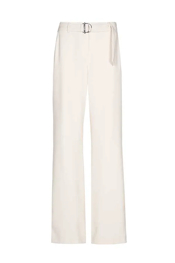 Caroline Biss ECRU STRAIGHT LOOSE TROUSERS