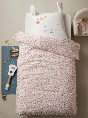 Children's Duvet Cover + Pillowcase Set, LAPIN ROMANTIQUE - white/print