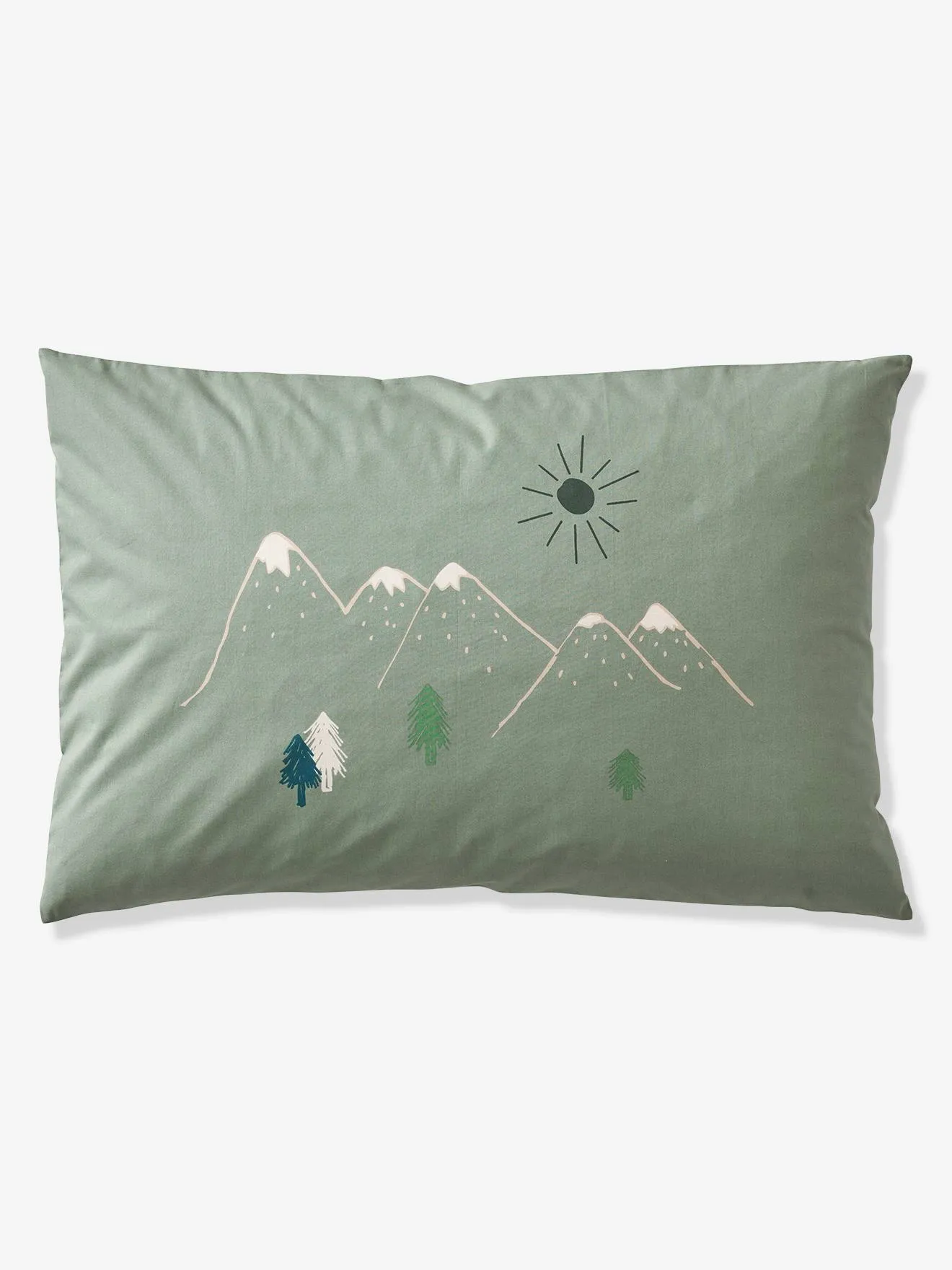 Children's Duvet Cover + Pillowcase Set, Nomad - printed green