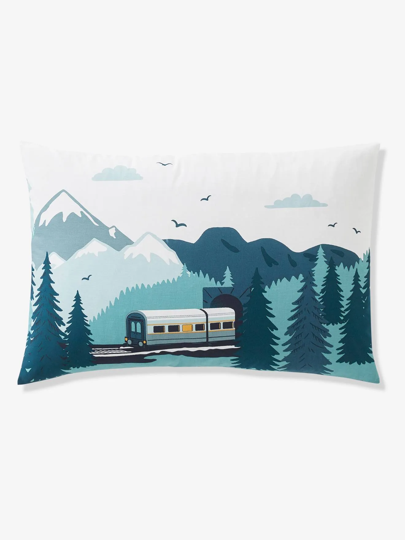 Children's Duvet Cover + Pillowcase Set, Sur les Rails - green