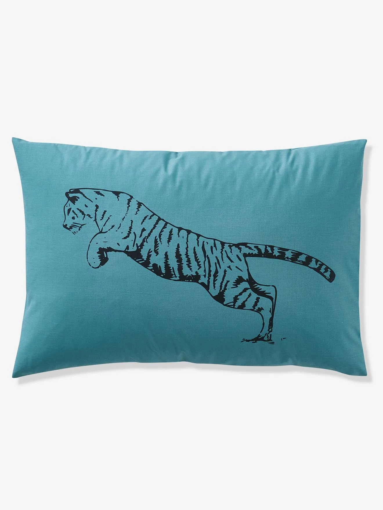 Children's Duvet Cover + Pillowcase Set, TIGER Theme - blue