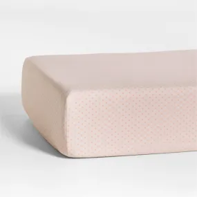 Crate&Barrel Cozy Cloud Modern Star Elegant Pink Washed Organic Cotton Baby Crib Fitted Sheet