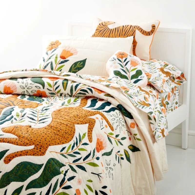 Crate&Barrel Marrakech Tiger Kids Twin Quilt