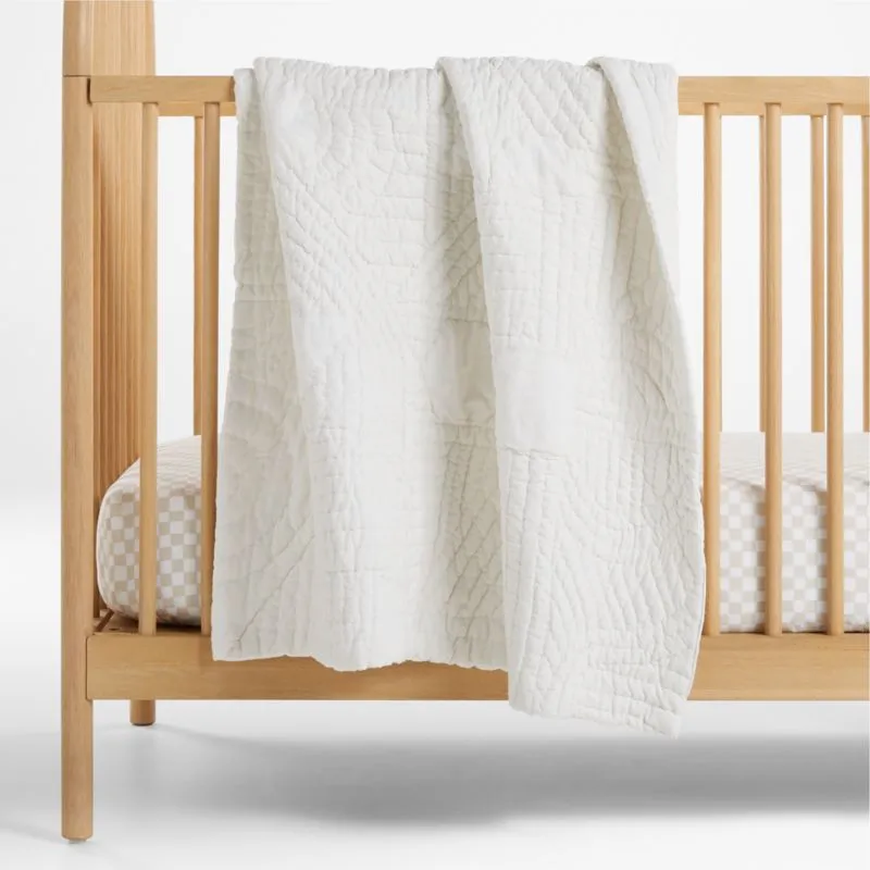 Crate&Barrel Shapes Hand-Quilted Organic Cotton Baby Crib Quilt by Leanne Ford