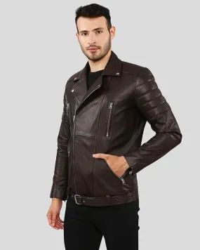 Cyro Brown Quilted Leather Jacket