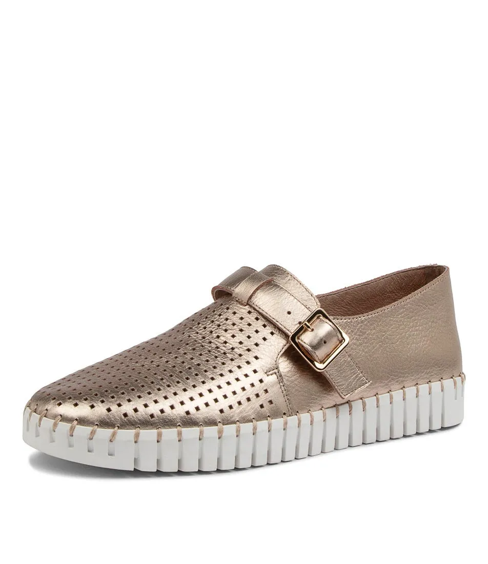 DJANGO & JULIETTE Hiro Champagne Leather Sneakers Ws