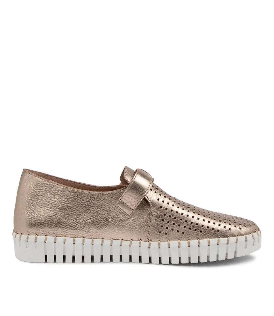 DJANGO & JULIETTE Hiro Champagne Leather Sneakers Ws