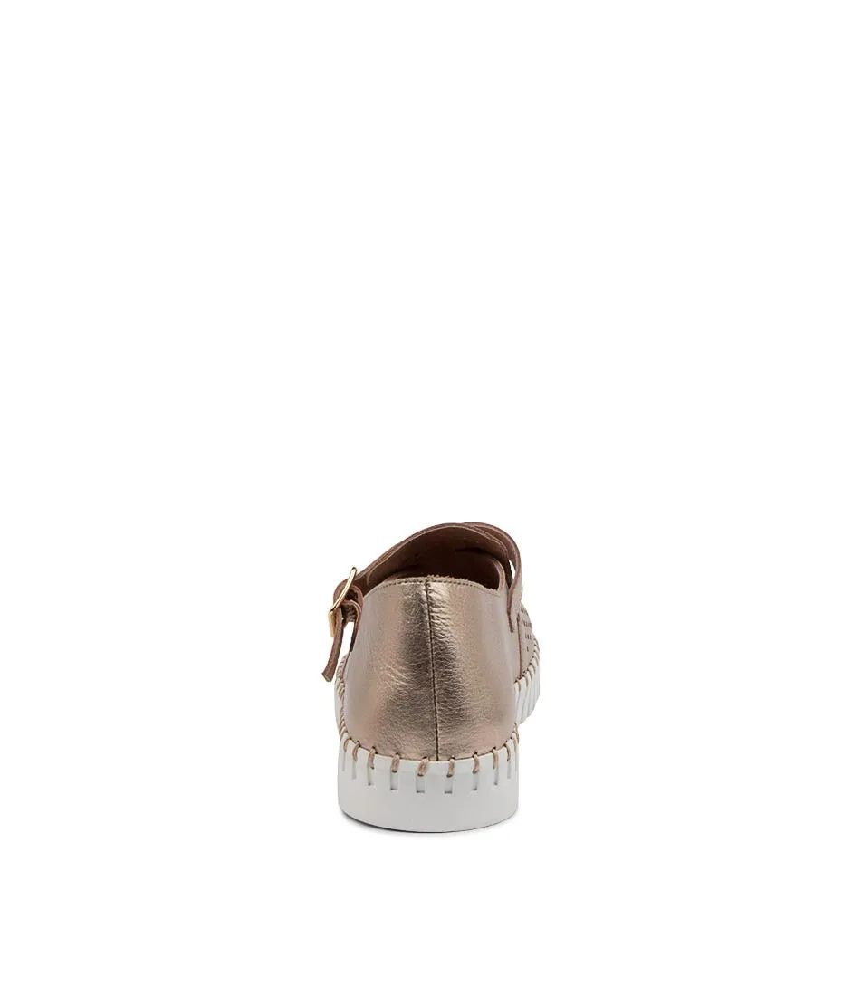 DJANGO & JULIETTE Hiro Champagne Leather Sneakers Ws