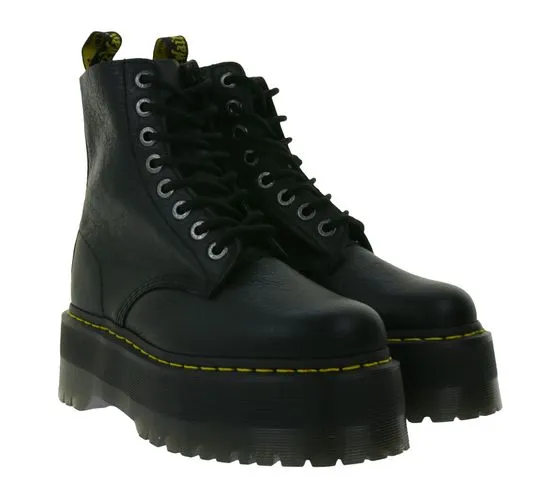 Dr. Martens 1460 Pascal Max Botas de plataforma para mujer Zapatos de cuero genuino Botas de invierno 26925001 Negro