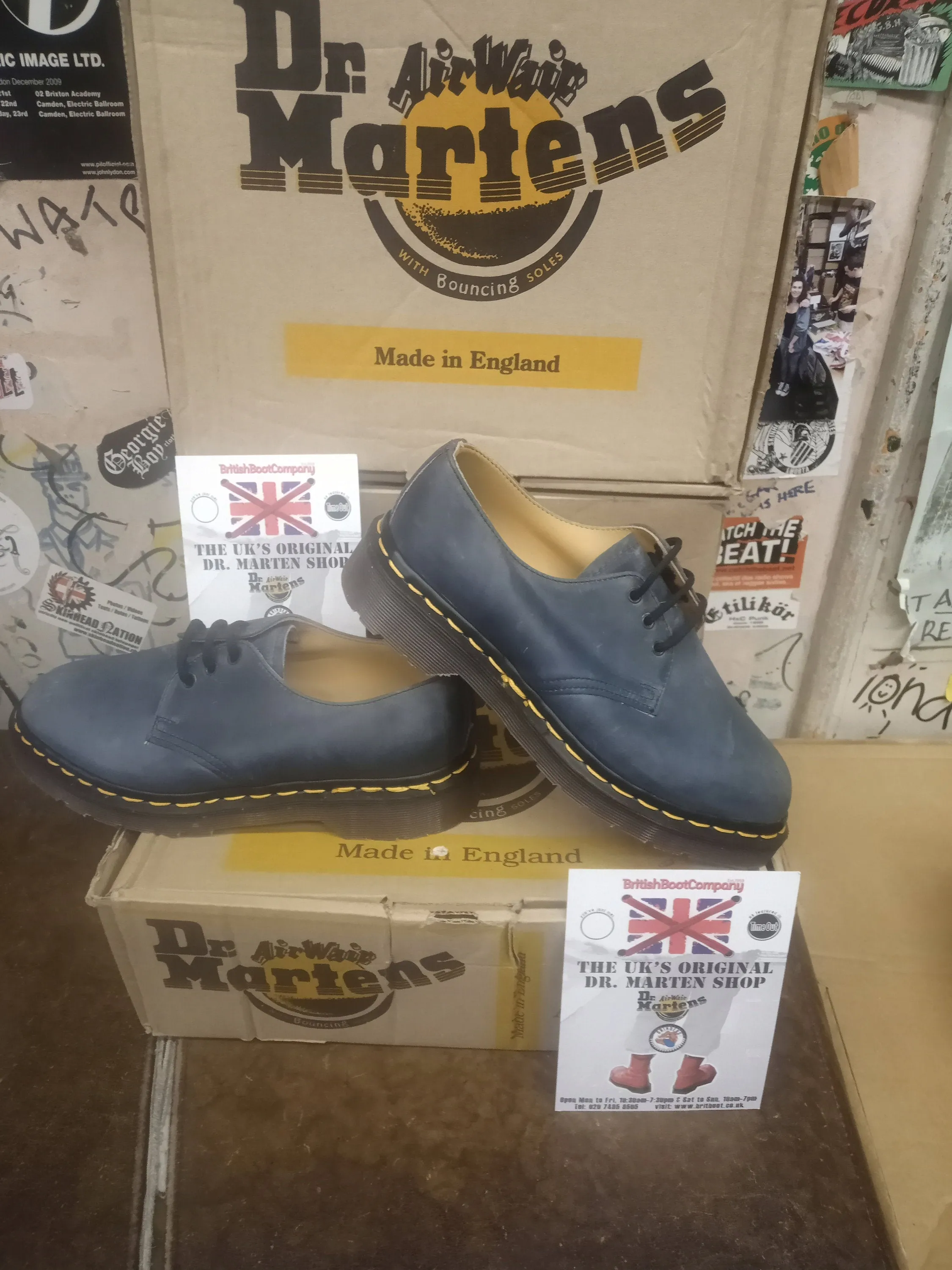 Dr Martens 1461 Made in England Blue Crazy Horse Size 4