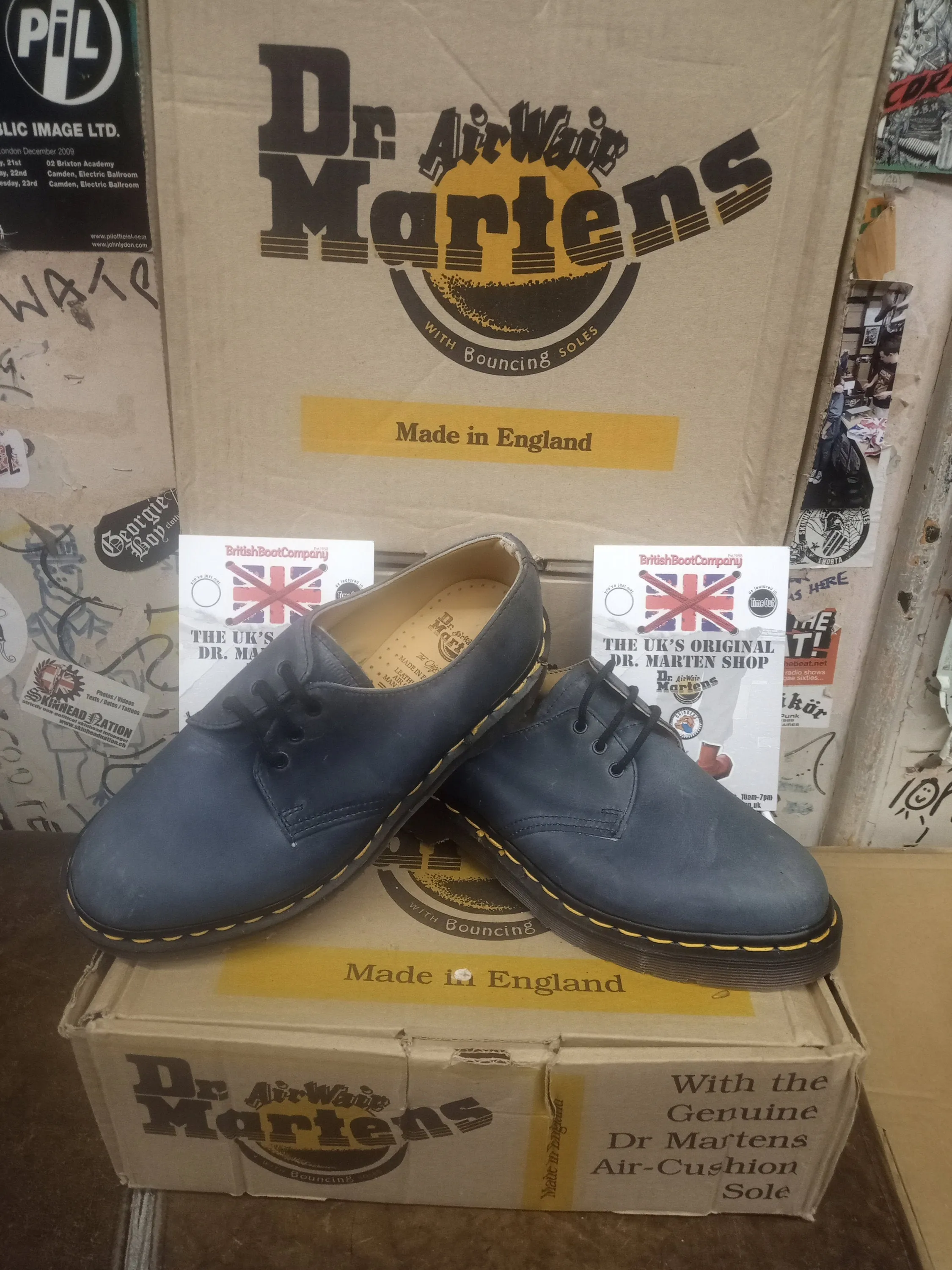 Dr Martens 1461 Made in England Blue Crazy Horse Size 4