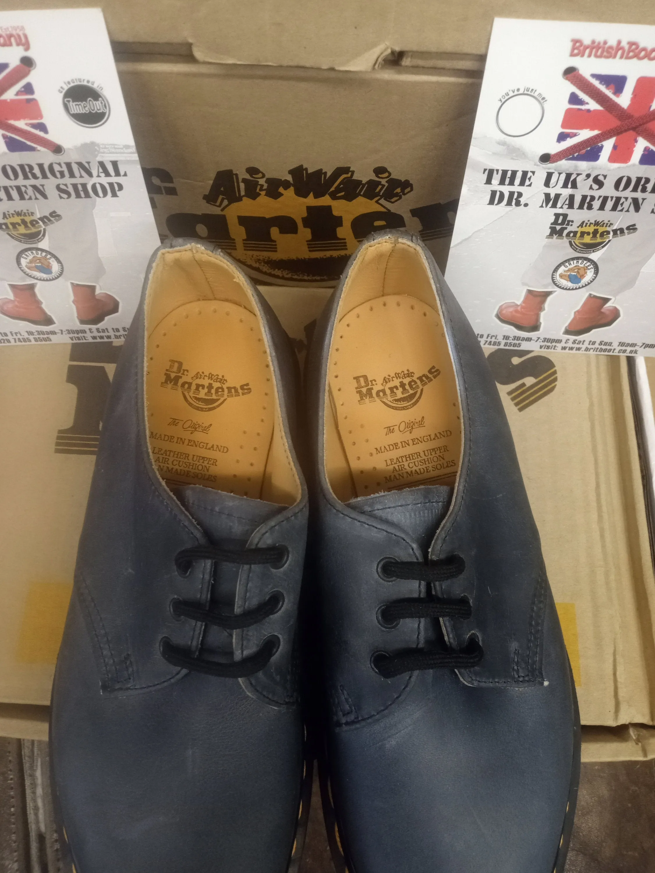 Dr Martens 1461 Made in England Blue Crazy Horse Size 4