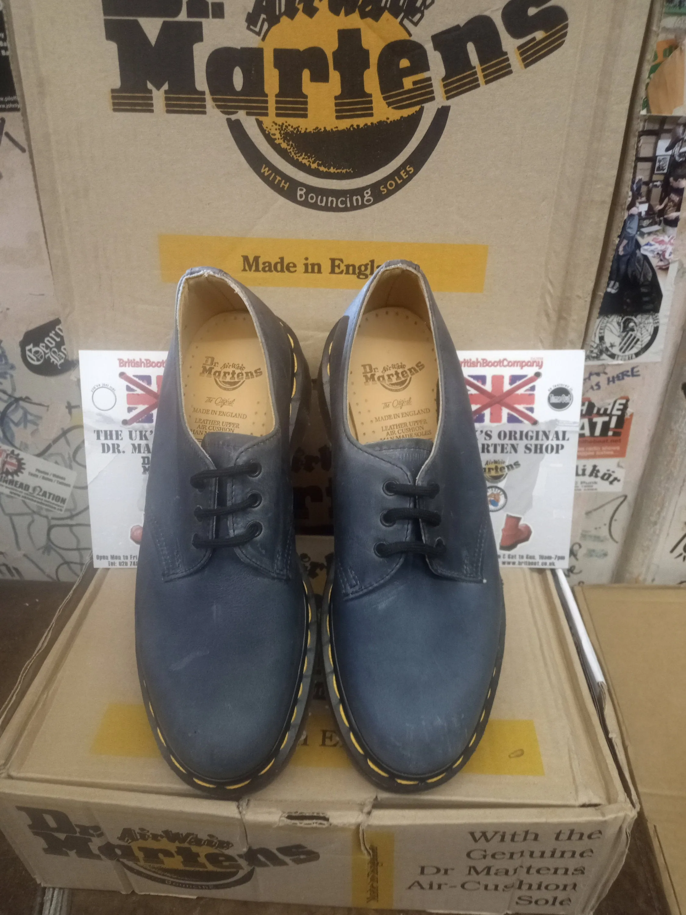 Dr Martens 1461 Made in England Blue Crazy Horse Size 4