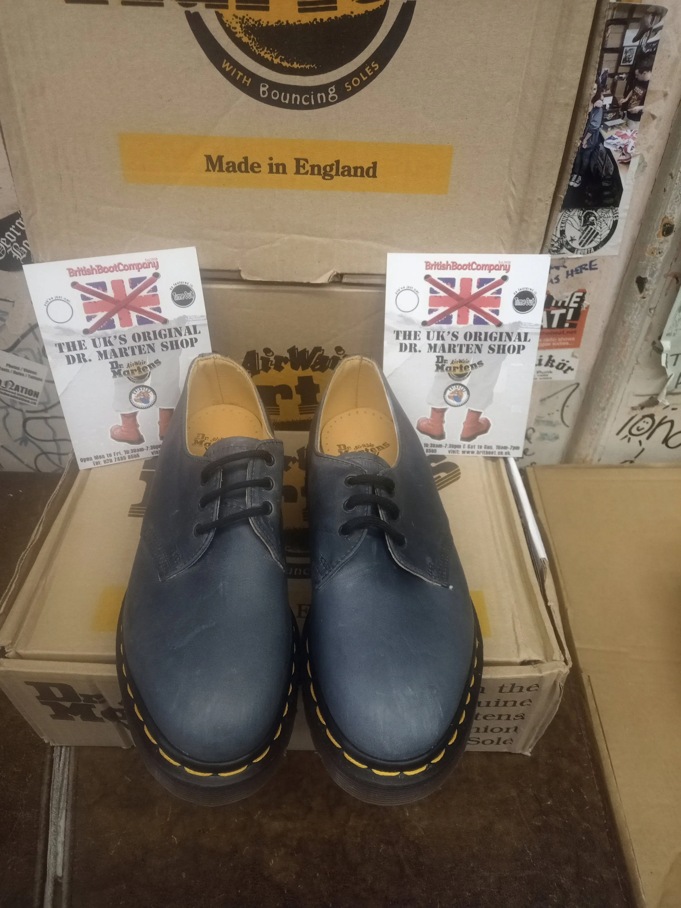 Dr Martens 1461 Made in England Blue Crazy Horse Size 4