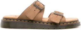 Dr. Martens Josef buckled suede slides Neutrals