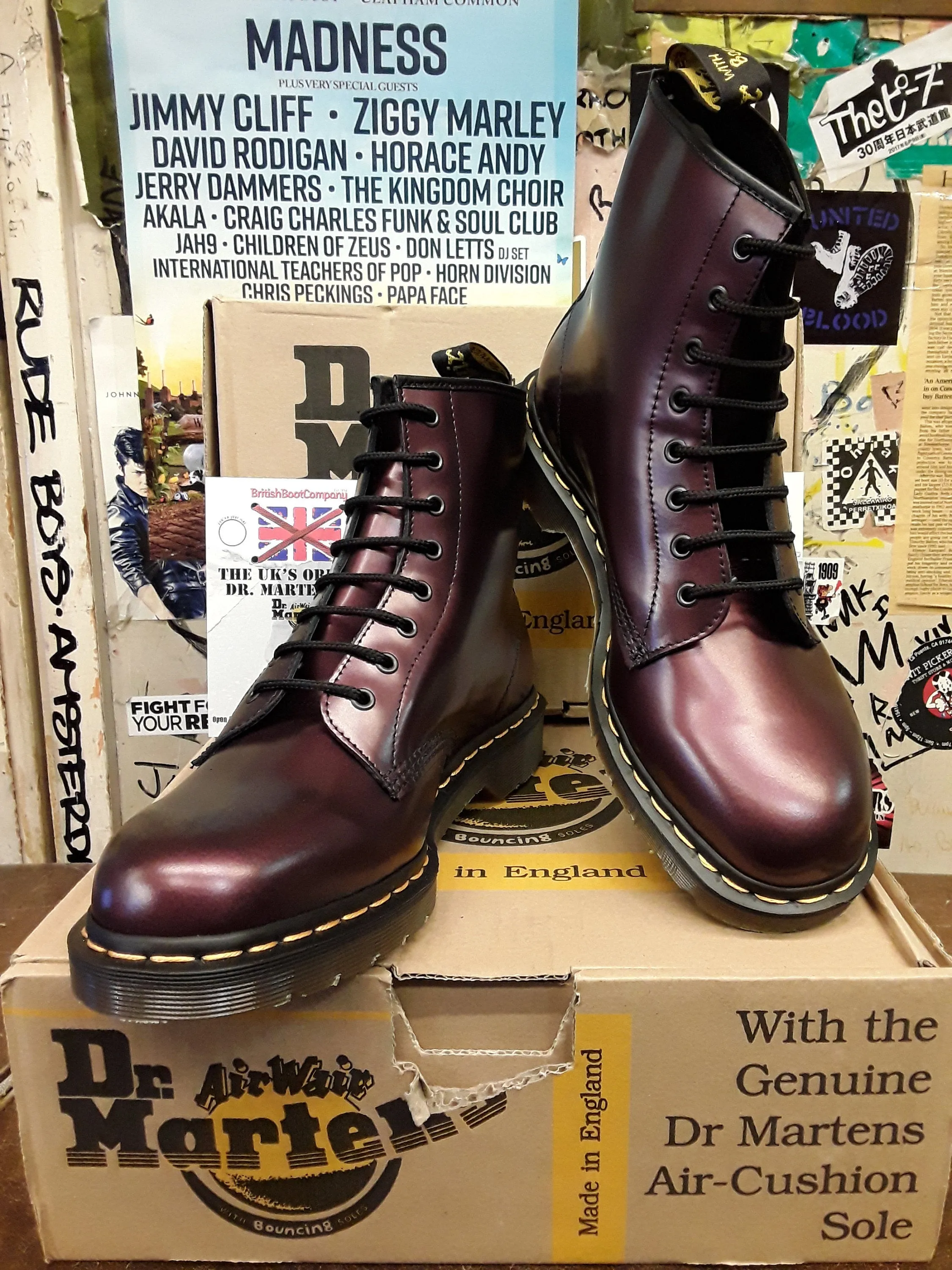 Dr Martens Made In England 1460 Bordo Shimmer