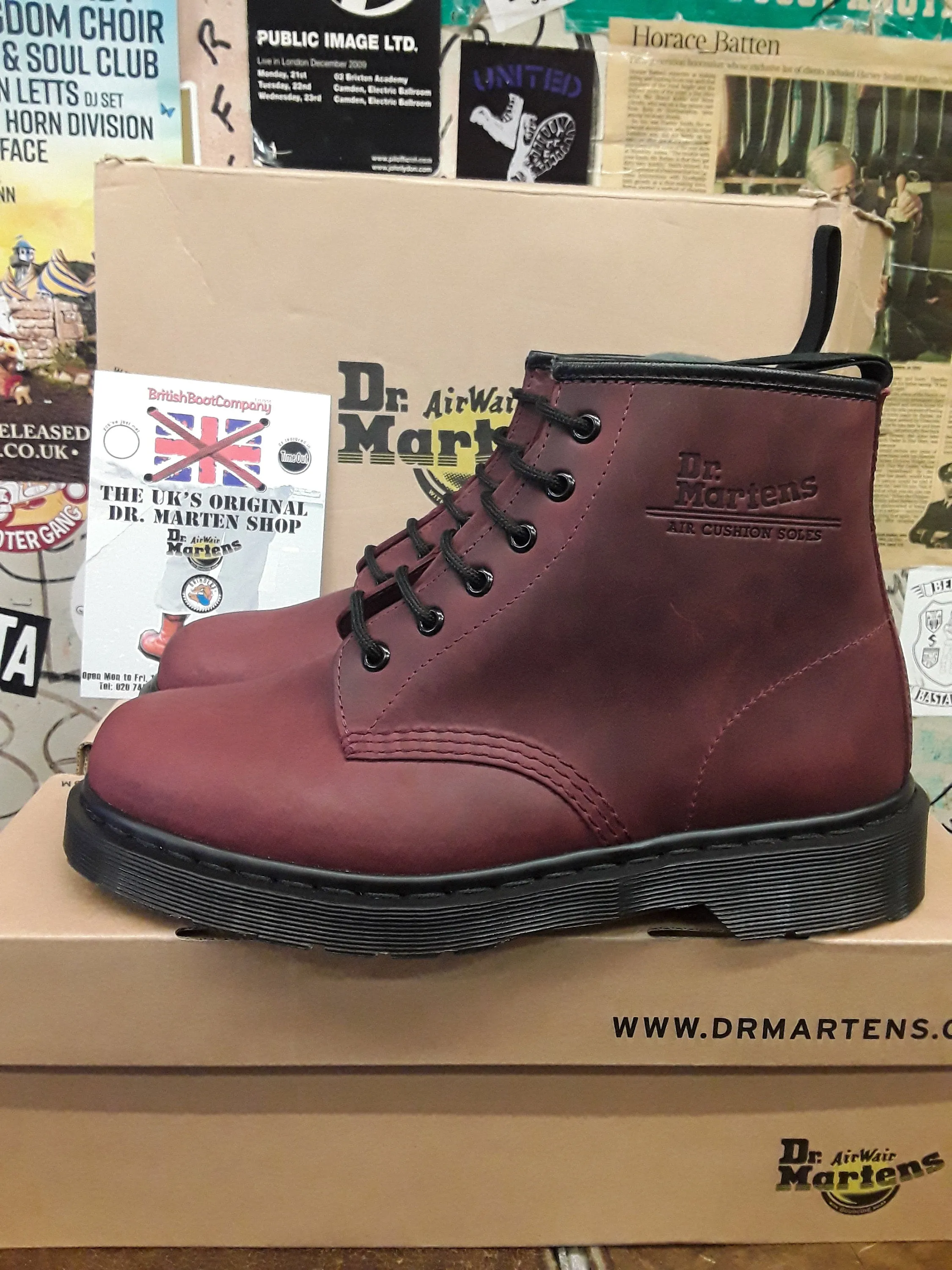 Dr Martens Red Crazy horse 6 hole limited Edition,  Various Sizes