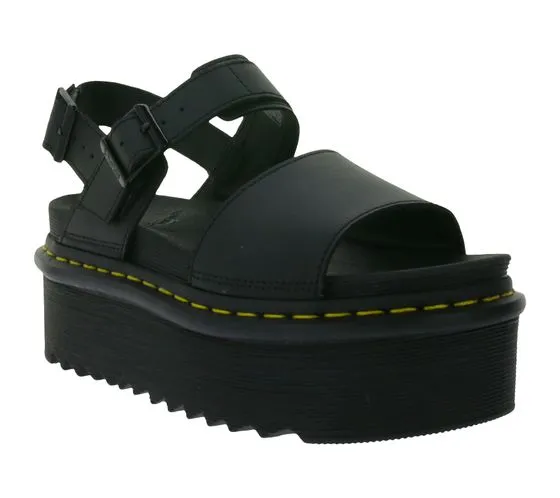 Dr. Martens Voss Quad sandalo con plateau da donna, sandalo con cinturino per tutti i giorni 26725001 nero