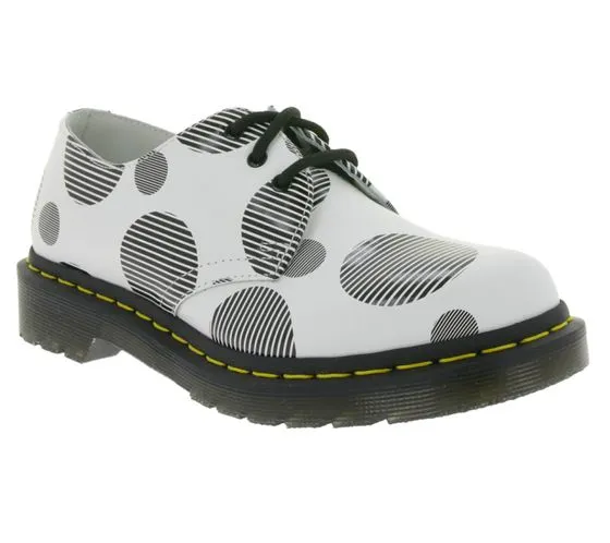 dr. Mocasines Mujer Martens 1461 Polka Dot Smooth Cuero Liso Zapatos 26877101 Blanco/Negro