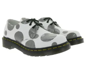 dr. Mocasines Mujer Martens 1461 Polka Dot Smooth Cuero Liso Zapatos 26877101 Blanco/Negro