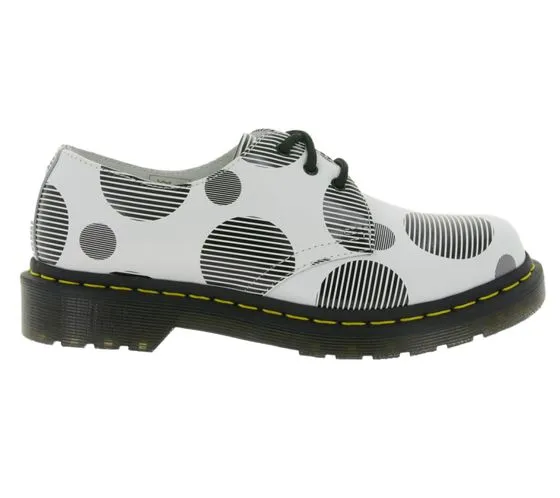 dr. Mocasines Mujer Martens 1461 Polka Dot Smooth Cuero Liso Zapatos 26877101 Blanco/Negro