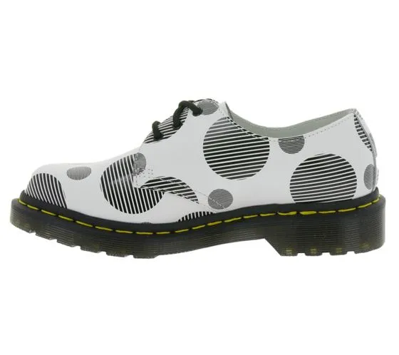 dr. Mocasines Mujer Martens 1461 Polka Dot Smooth Cuero Liso Zapatos 26877101 Blanco/Negro