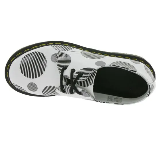 dr. Mocasines Mujer Martens 1461 Polka Dot Smooth Cuero Liso Zapatos 26877101 Blanco/Negro