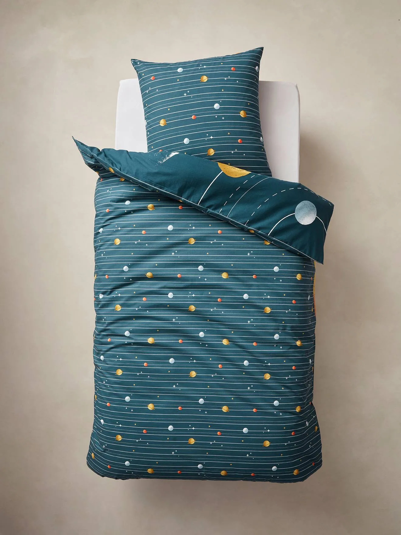 Duvet Cover + Pillowcase Set for Children, SPACE ADVENTURE - multicoloured