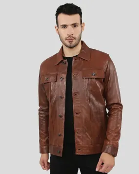 Finley Brown Biker Leather Jacket