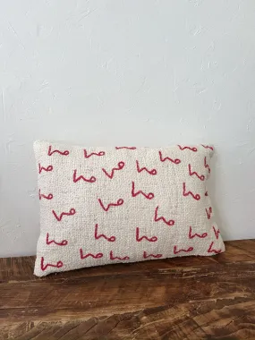 Ho Ho Ho Cotton Slub Lumbar Pillow