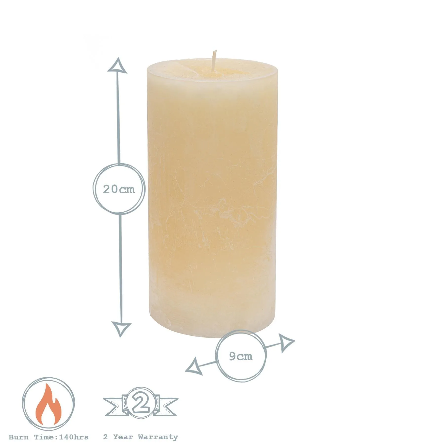 Home Fragrance | Round Vanilla Pillar Candles 3 Sizes Cream Pack of 3 | Nicola Spring