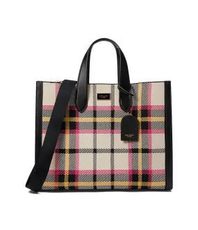 Kate Spade New York Manhattan Museum Plaid Knit Jacquard Large Tote