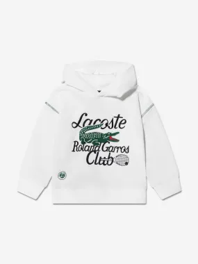 Lacoste Boys Roland Garros Hoodie in Ivory