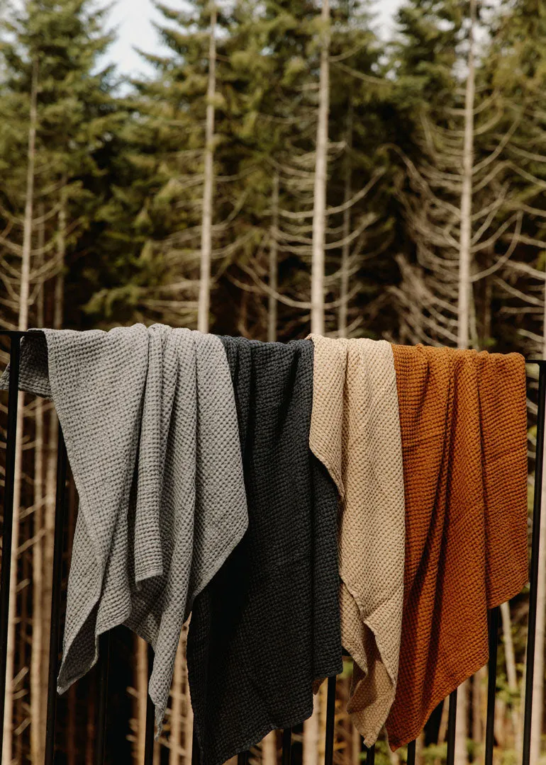 Magic Linen - Waffle Towels in Cinnamon, Light Grey, Dark Grey, or Beige