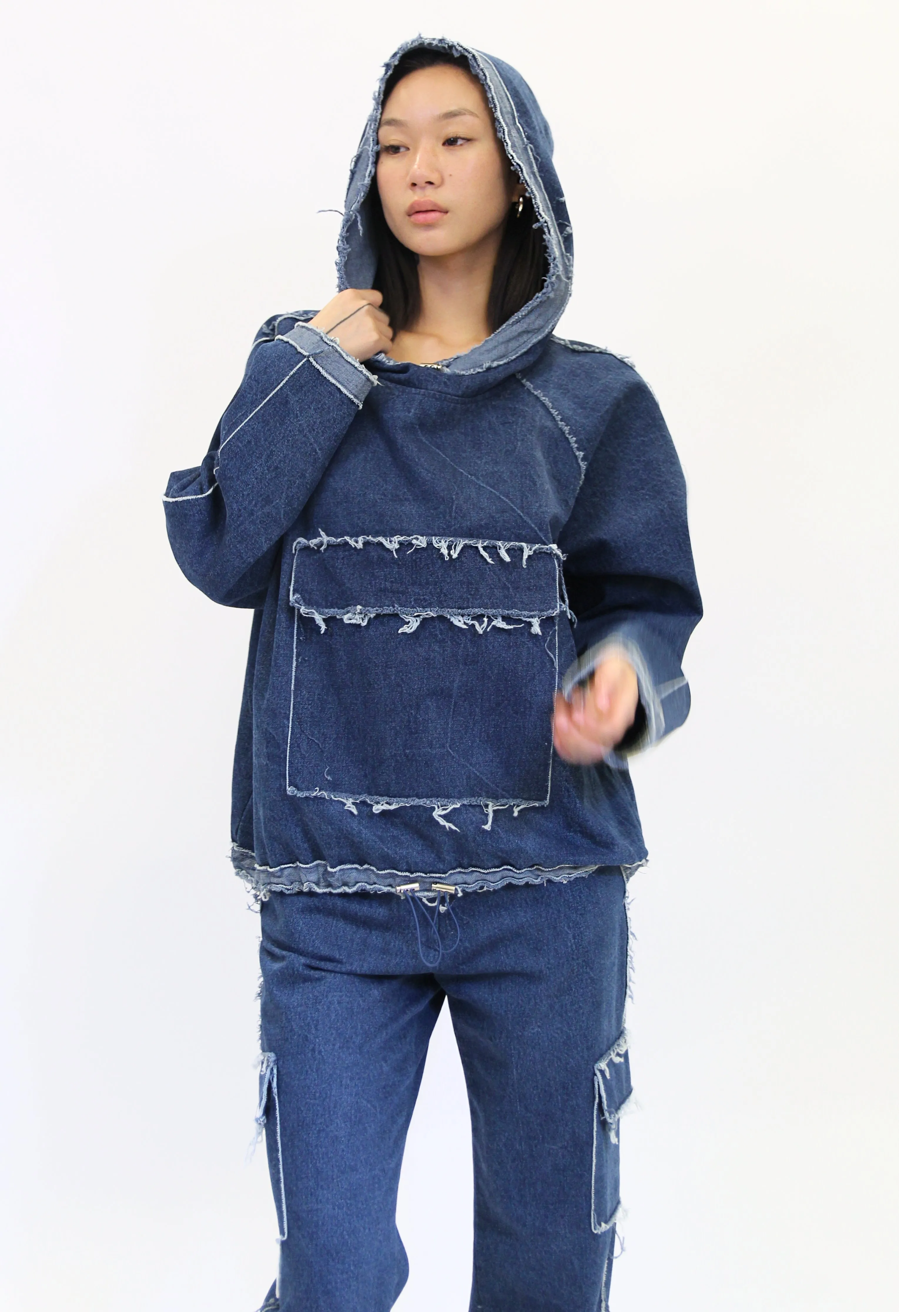 Mellow Distressed Denim Hoodie