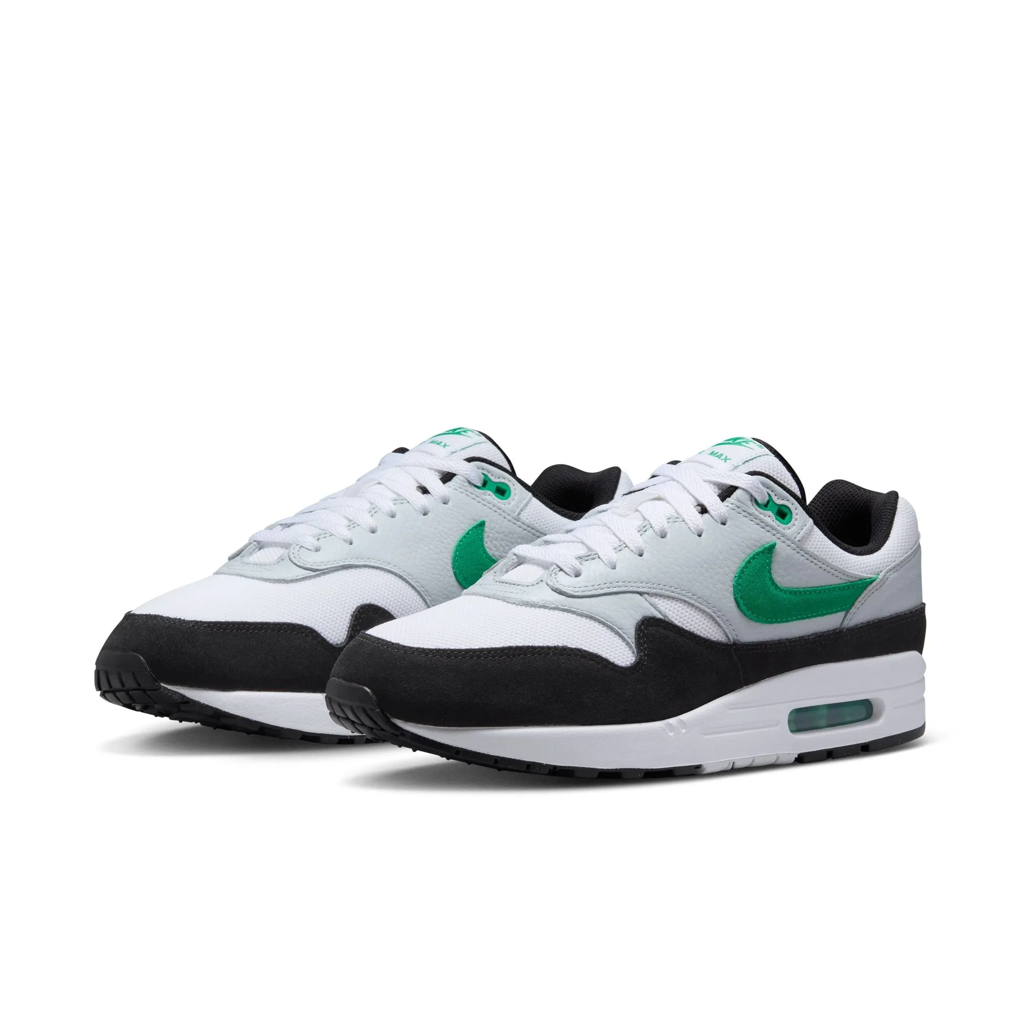 Men's Nike Air Max 1-WHITE/STADIUM GREEN-PURE PLATINUM-BLACK