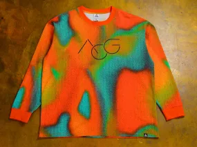 Nike ACG Allover Print Long-Sleeve T-Shirt - Tour Yellow / LIight Menta / Campfire Orange