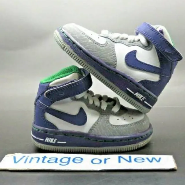 Nike Air Force 1 Mid White Purple Green 2010 TD Toddler ...